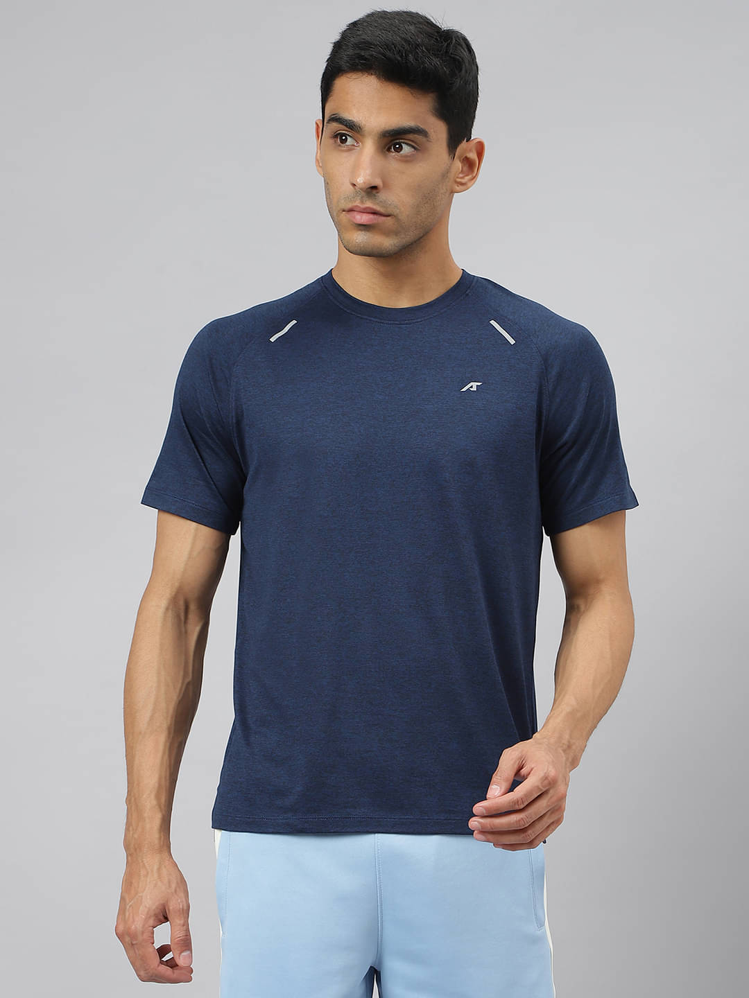 Alcis Navy Blue Polyester Slim Fit Men's Sports T-Shirt ( Pack of 1 ) Alcis Navy Blue Polyester Slim Fit Men's Sports T-Shirt ( Pack of 1 )