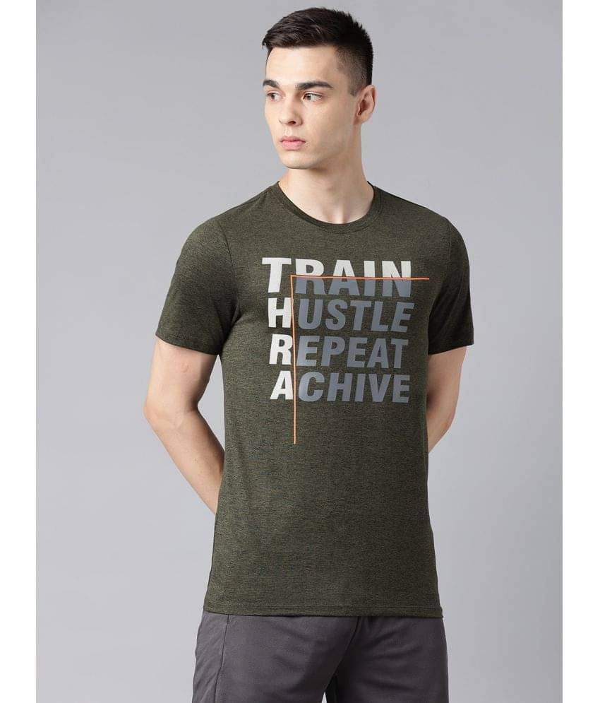 Alcis Olive Polyester Slim Fit Men's Sports T-Shirt ( Pack of 1 ) Alcis Olive Polyester Slim Fit Men's Sports T-Shirt ( Pack of 1 )