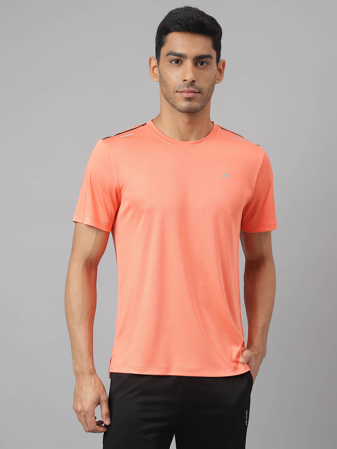 Alcis Orange Polyester Slim Fit Men's Sports T-Shirt ( Pack of 1 )