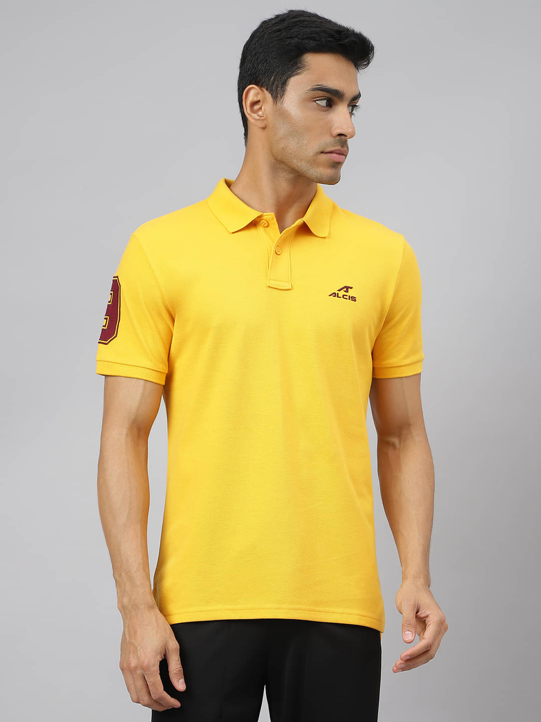 Alcis Yellow Cotton Regular Fit Men's Sports Polo T-Shirt ( Pack of 1 ) Alcis Yellow Cotton Regular Fit Men's Sports Polo T-Shirt ( Pack of 1 )