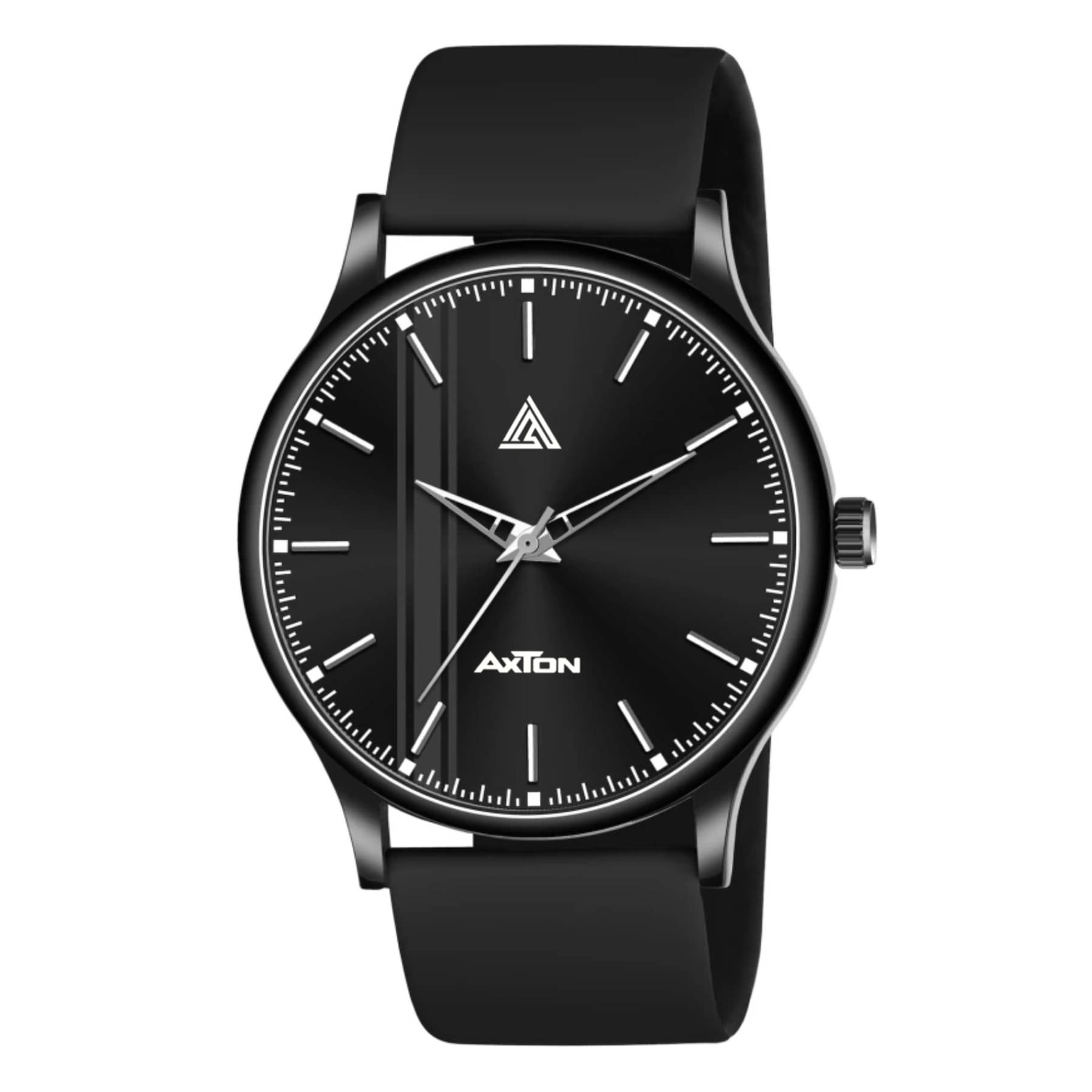    			Axton Black Silicon Analog Men's Watch