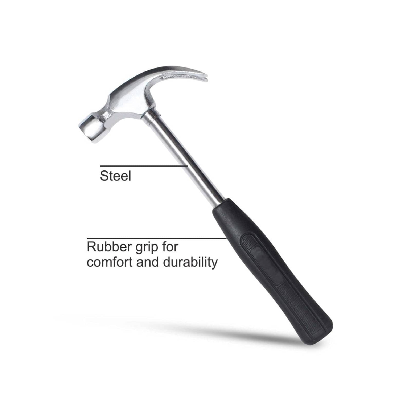     			BANISTROKES Tubular Steel Handle Curved Claw Hammer 1/2 Lb (230gm) | Claw Hammer Heavy Duty | Claw Hammer For Home & Works