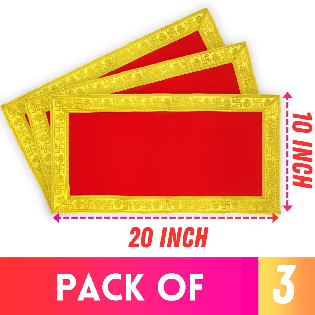     			Bhakti Lehar Aasan for God Idol ( 10 x 20 Inch ) 3 Pieces ( Pack of 3 )