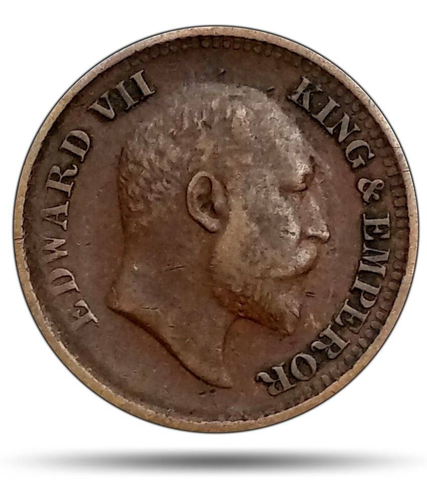 COINIACS 1/2 Pice Edward VII King Emperor (1903-1910) Calcutta Mint Bronze Coin, British India Uniform Coinage, Collectible.     			COINIACS 1/2 Pice Edward VII King Emperor (1903-1910) Calcutta Mint Bronze Coin, British India Uniform Coinage, Collectible.