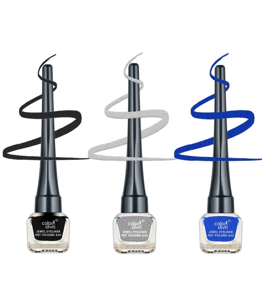     			COLOR DIVA Casual Daily Color Eyeliner 5.5ml Each | Quick Drying, Smudge Proof| Pack Of 3