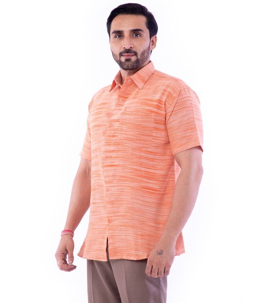     			DESHBANDHU DBK Cotton Blend Regular Fit Half Sleeves Men's Formal Shirt - Orange ( Pack of 1 )