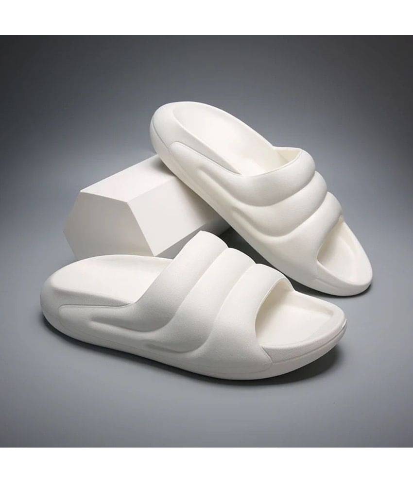     			Deals4you White Men's Slide Flip Flop