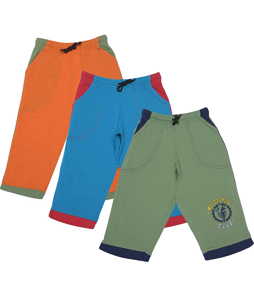 Dollar Champion Kidswear Pack of 3 Cotton Three-Fourth For Boys ( Multicolor ) - Shorts | Buy online on ZillyBuy