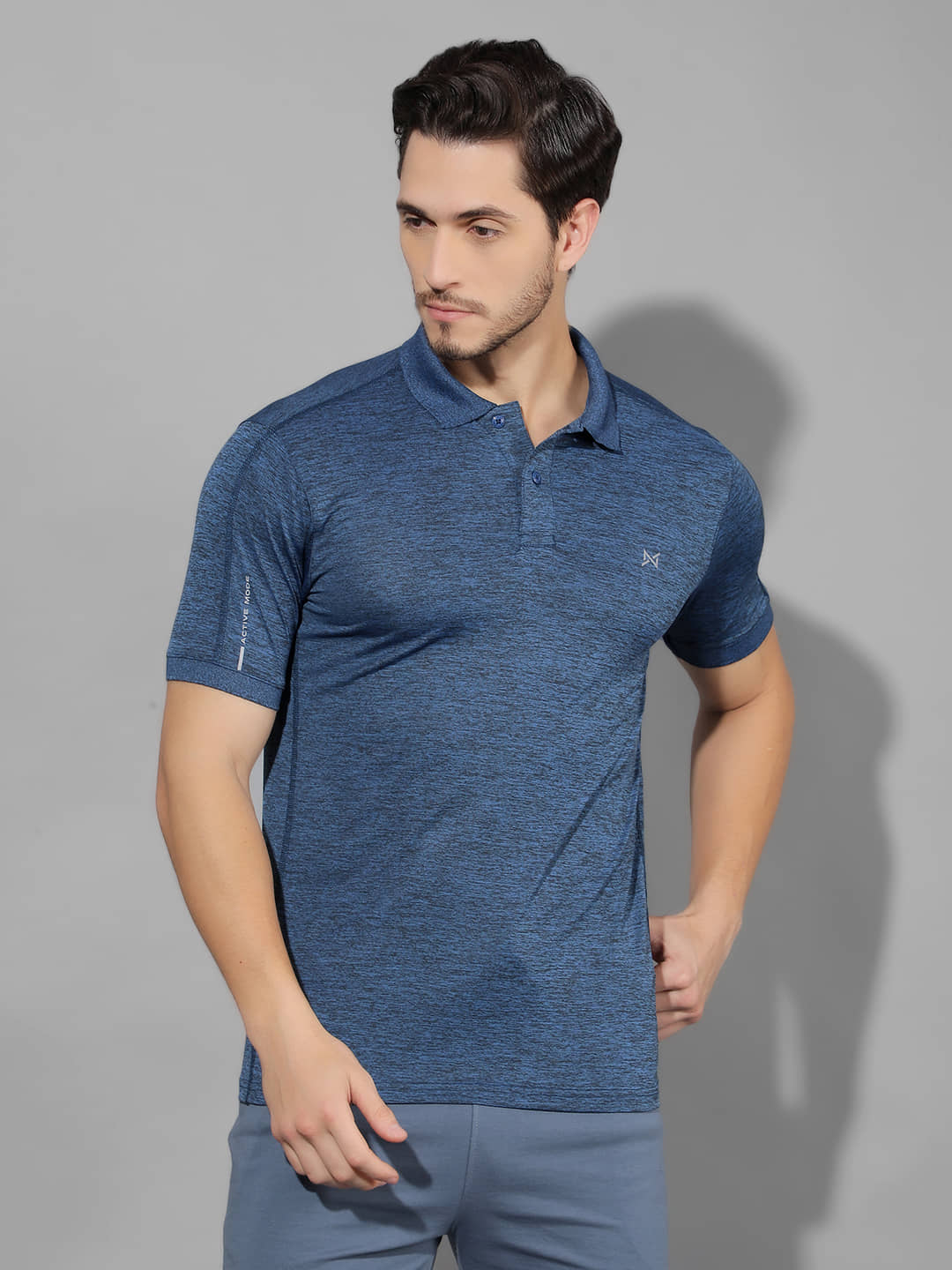 Force NXT Blue Polyester Regular Fit Men's Sports Polo T-Shirt ( Pack of 1 )