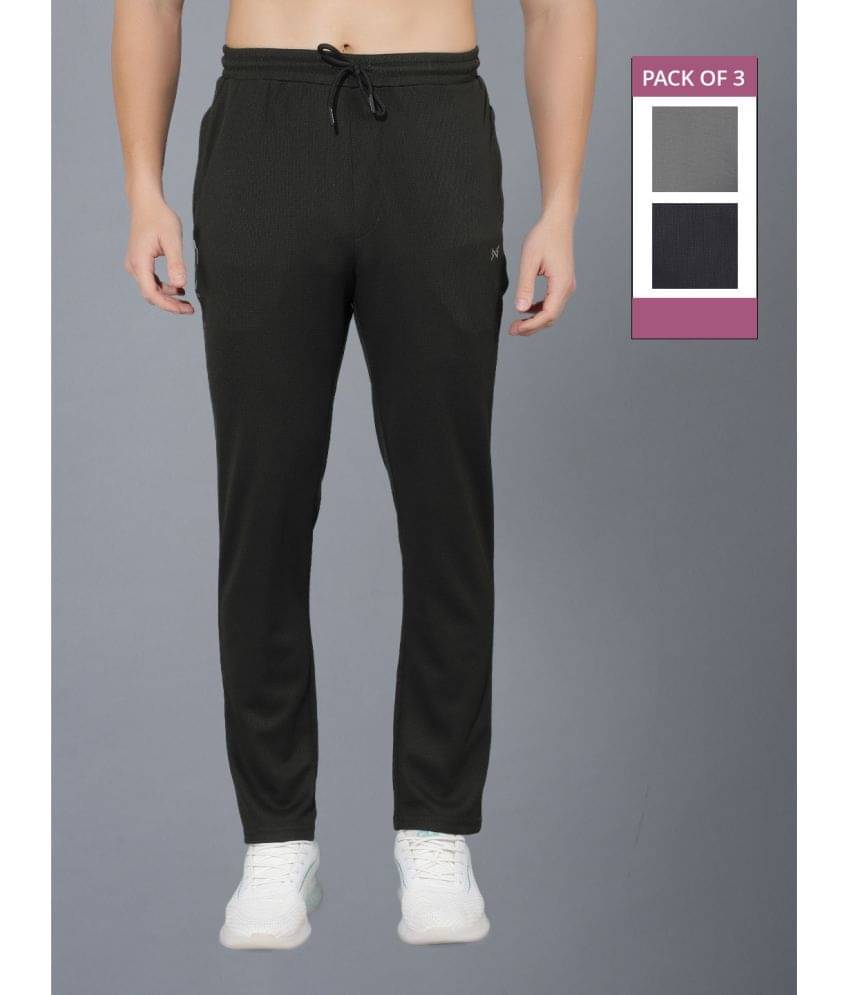     			Force NXT Multi Polyester Men's Sports Trackpants ( Pack of 3 )