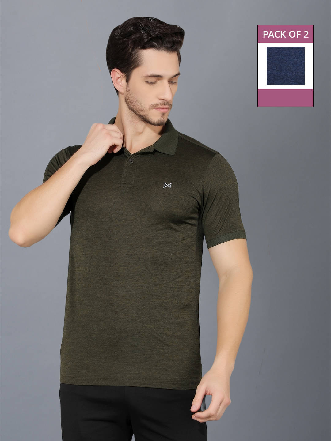 Force NXT Multi Polyester Regular Fit Men's Sports Polo T-Shirt ( Pack of 2 ) Force NXT Multi Polyester Regular Fit Men's Sports Polo T-Shirt ( Pack of 2 )
