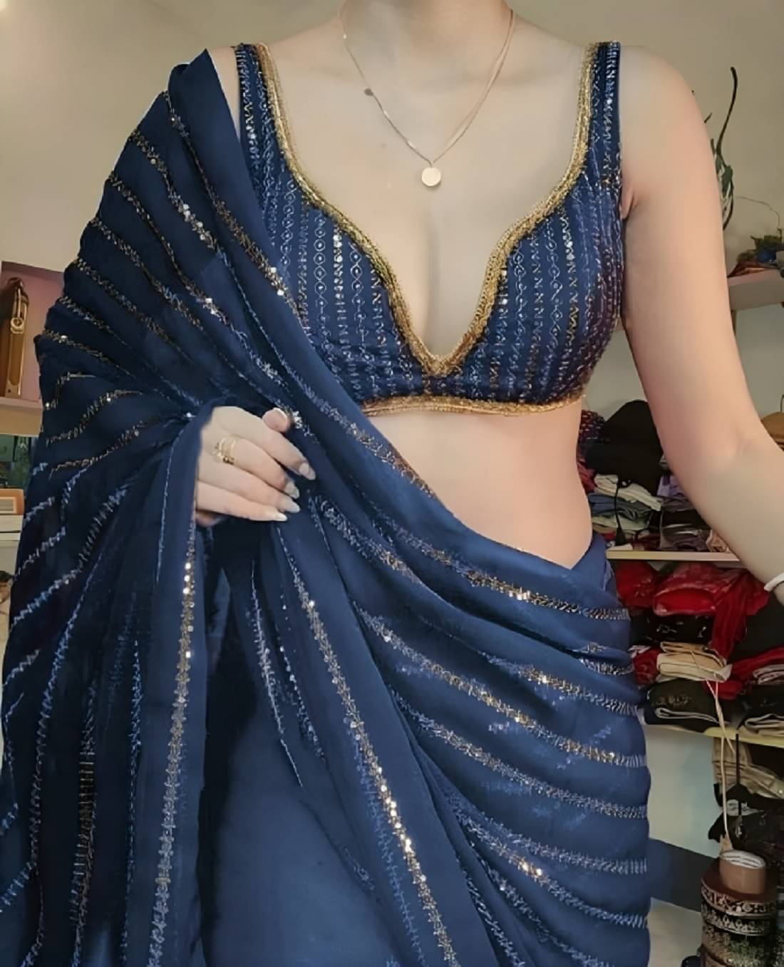 JULEE Georgette Embroidered Saree With Unstitched Blouse Piece ( Teal ) JULEE Georgette Embroidered Saree With Unstitched Blouse Piece ( Teal )