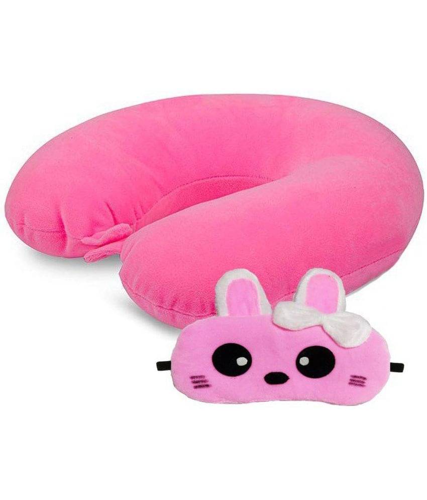    			JUZZII Pink Neck Pillow,Eye Shade ( Pack of 2 )