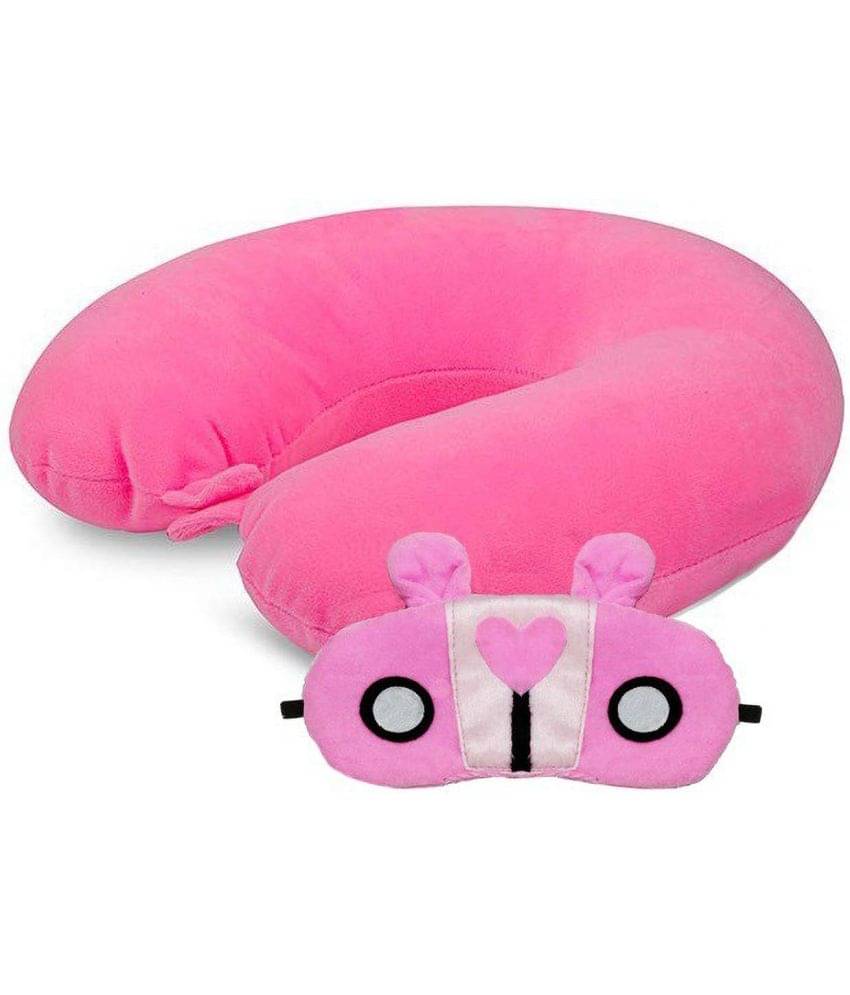     			JUZZII Pink Neck Pillow,Eye Shade ( Pack of 2 )