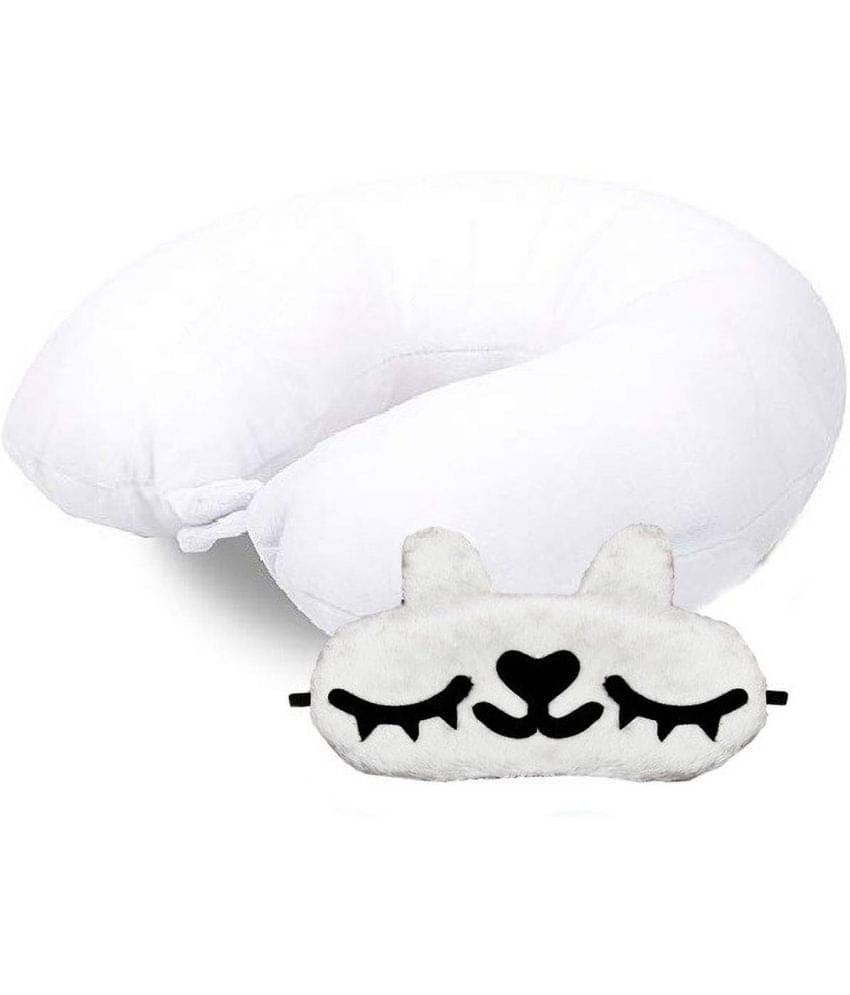     			JUZZII White Neck Pillow,Eye Shade ( Pack of 2 )