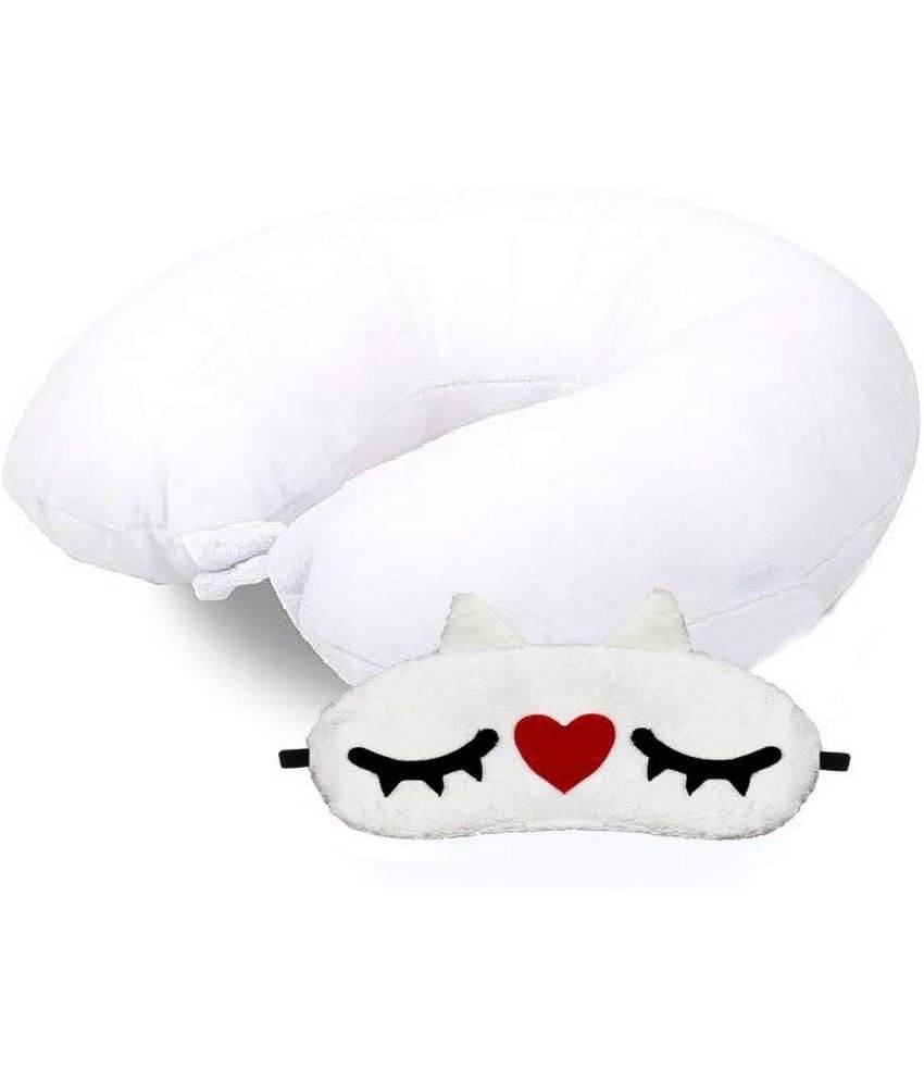     			JUZZII White Neck Pillow,Eye Shade ( Pack of 2 )