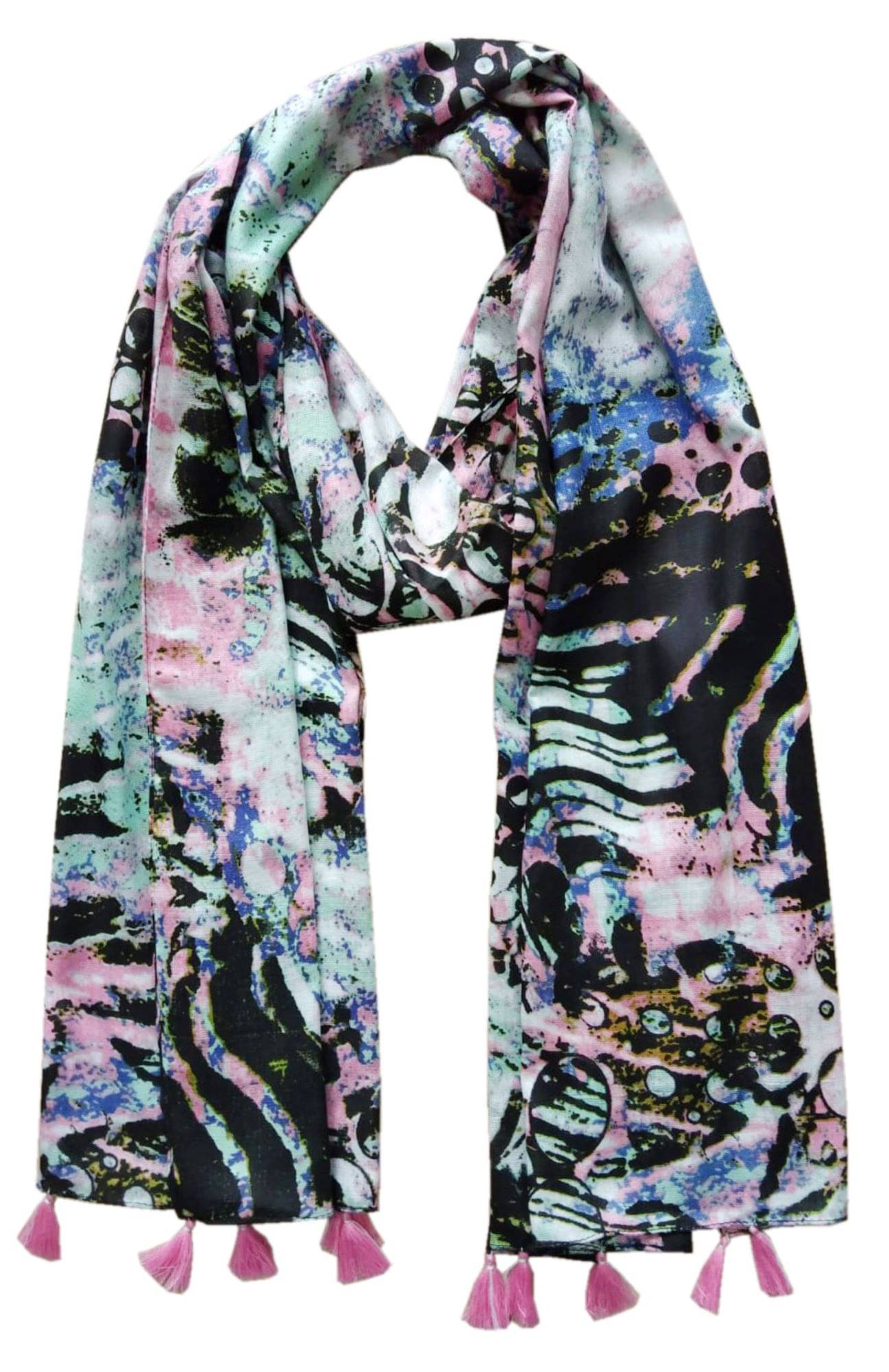     			JVNINE - Be Unique Multicolor Viscose Women's Stole ( Pack of 1 )