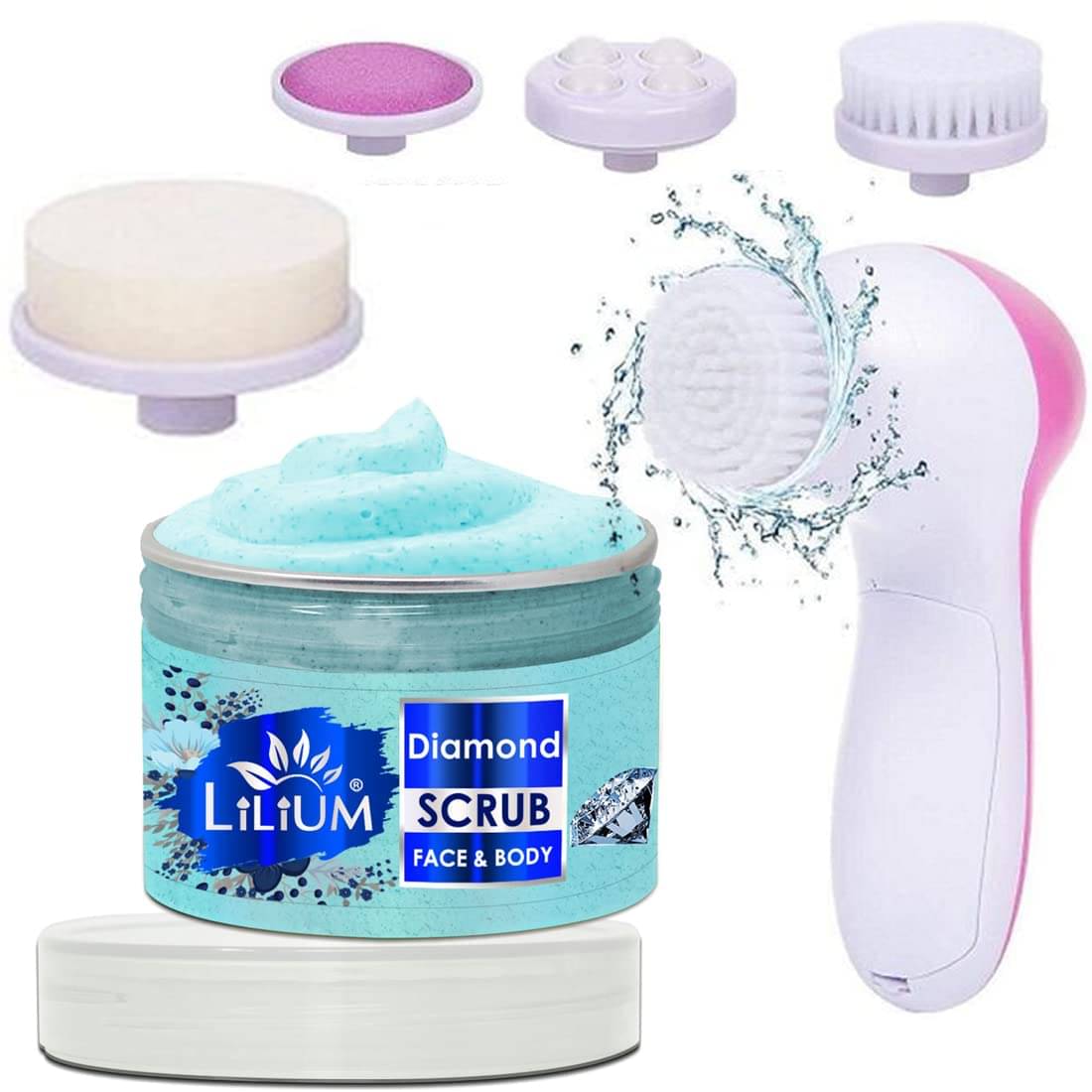     			Lilium Diamond Face & Body Scrub & Multifunction 5in1 Massager (250g)