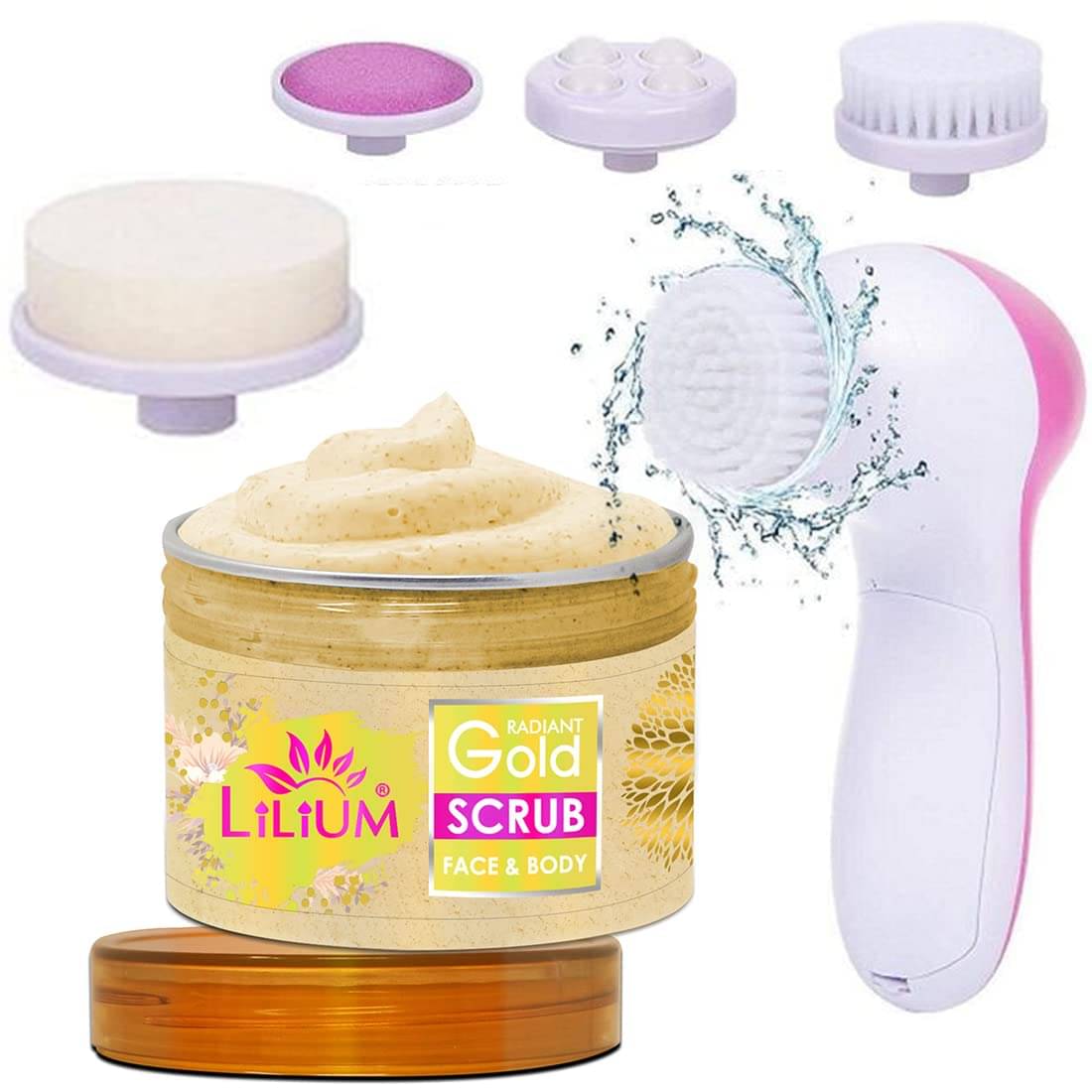     			Lilium Gold Face & Body Scrub & Multifunction 5in1 Massager (250g)