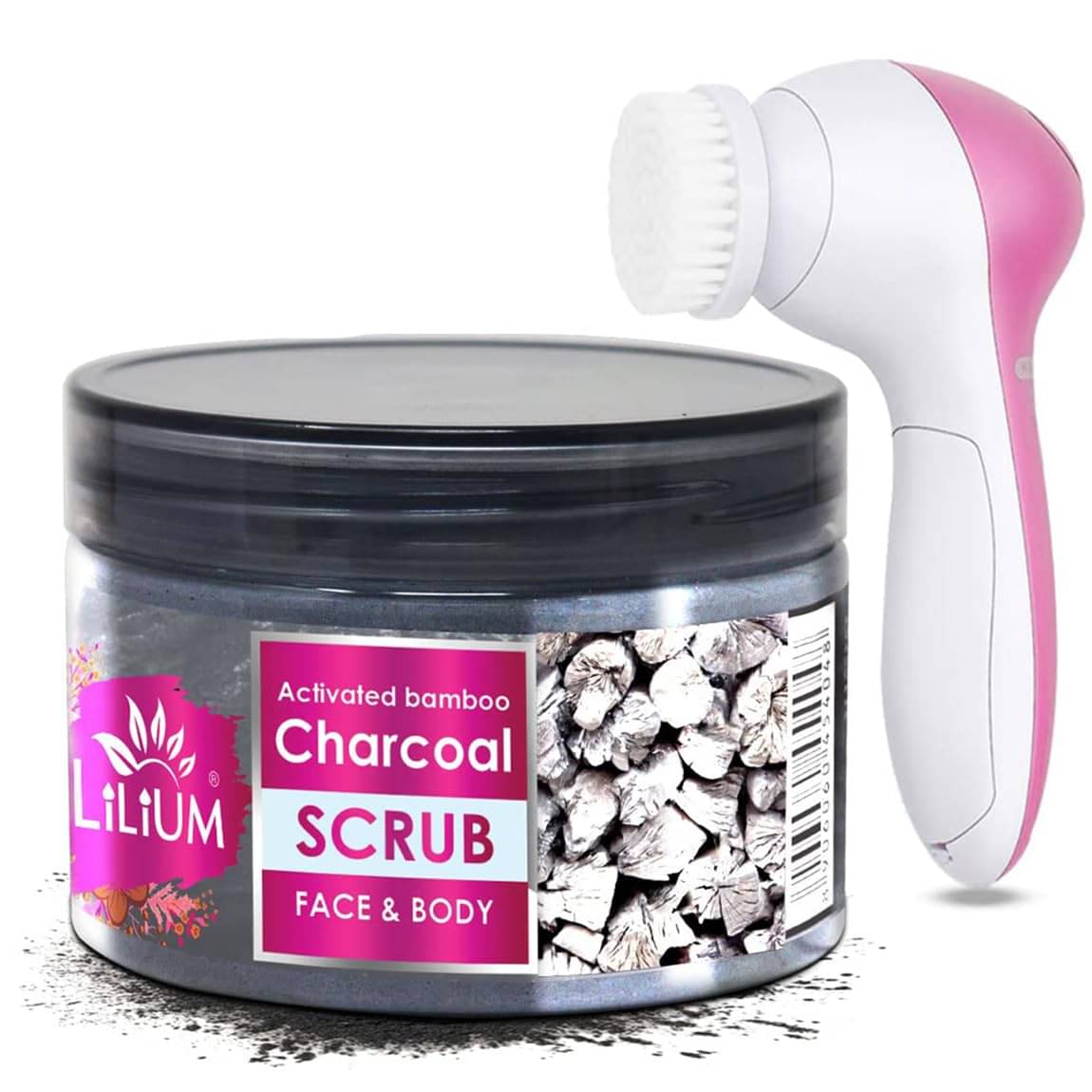 Lilium Activated Bamboo Charcoal Face & Body Scrub, 250g with Multifunction 5in1 Massager Lilium Activated Bamboo Charcoal Face & Body Scrub, 250g with Multifunction 5in1 Massager