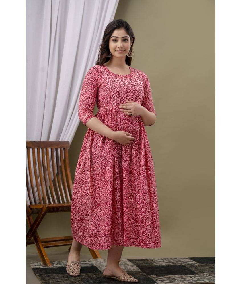 Nevisha Style Multi Color Cotton Maternity Kurta Pack of 2 Nevisha Style Multi Color Cotton Maternity Kurta Pack of 2