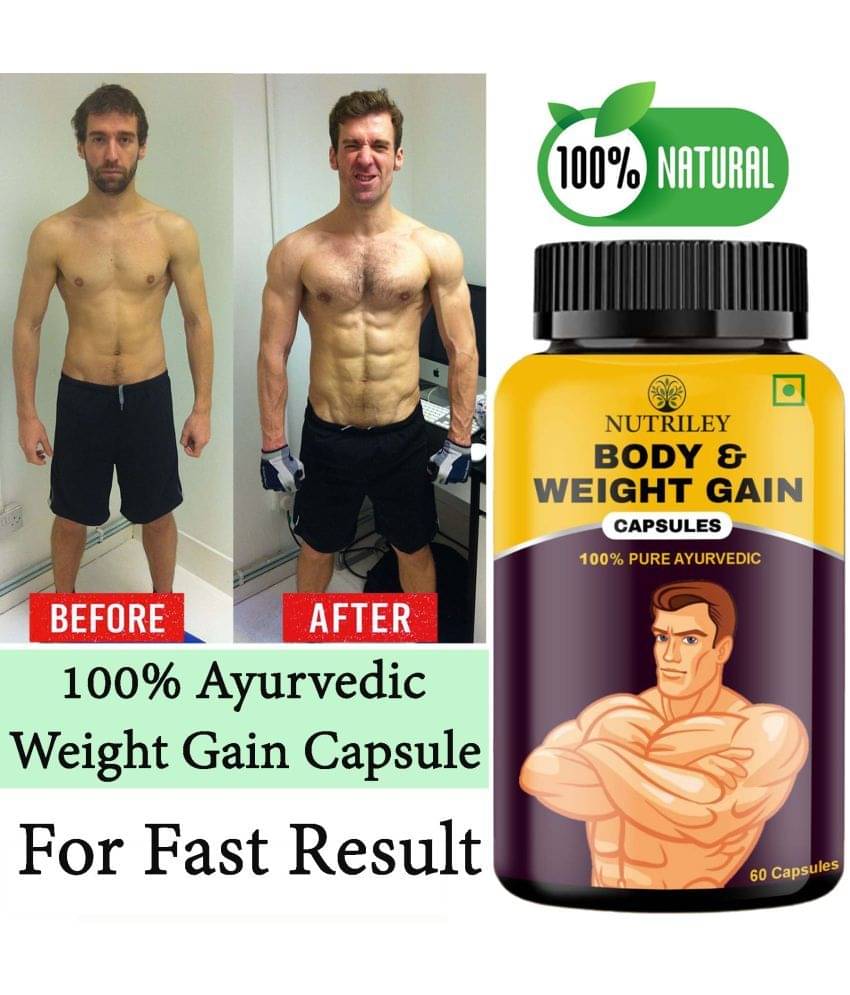     			Nutriley Body Gain Capsule, Ayurvedic Weight Gain Tablets | Muscle Mass & Strength, 60 Caps