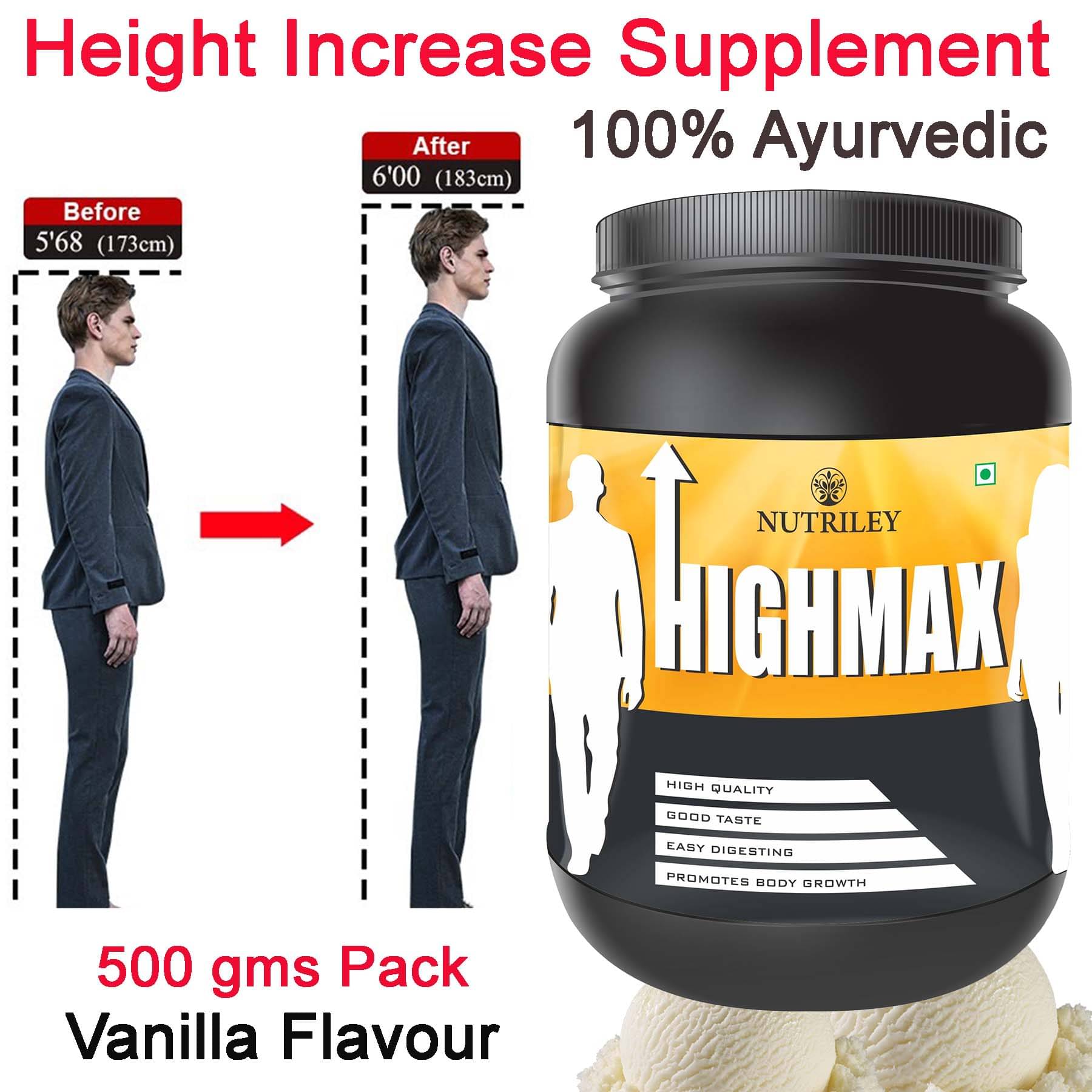 Nutriley Highmax Whey Protein ( 500 gm , Vanilla - Flavour ) Nutriley Highmax Whey Protein ( 500 gm , Vanilla - Flavour )