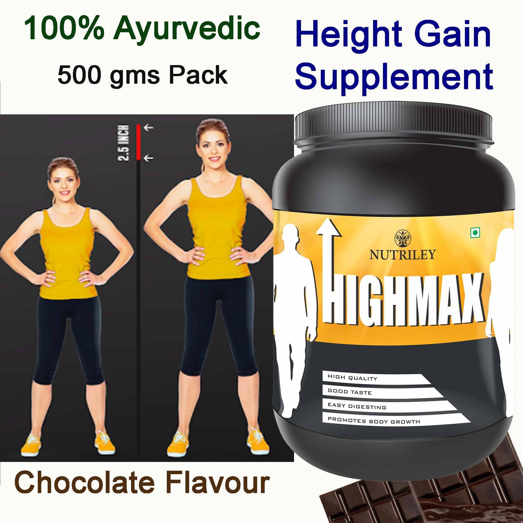     			Nutriley Highmax Whey Protein ( 500 gm , Chocolate - Flavour )