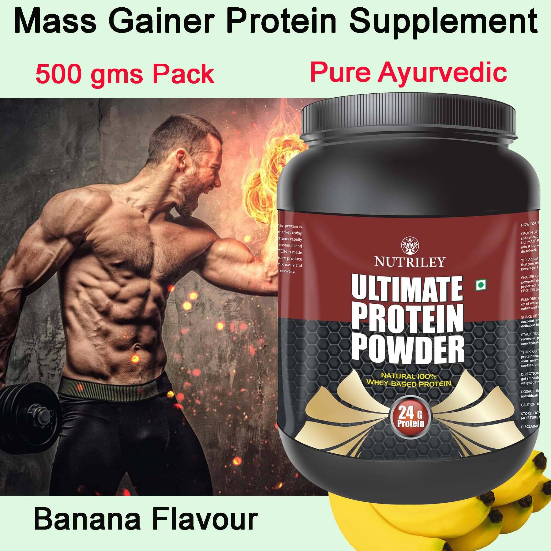 Nutriley Ultimate Whey Whey Protein ( 500 gm , Banana - Flavour )     			Nutriley Ultimate Whey Whey Protein ( 500 gm , Banana - Flavour )
