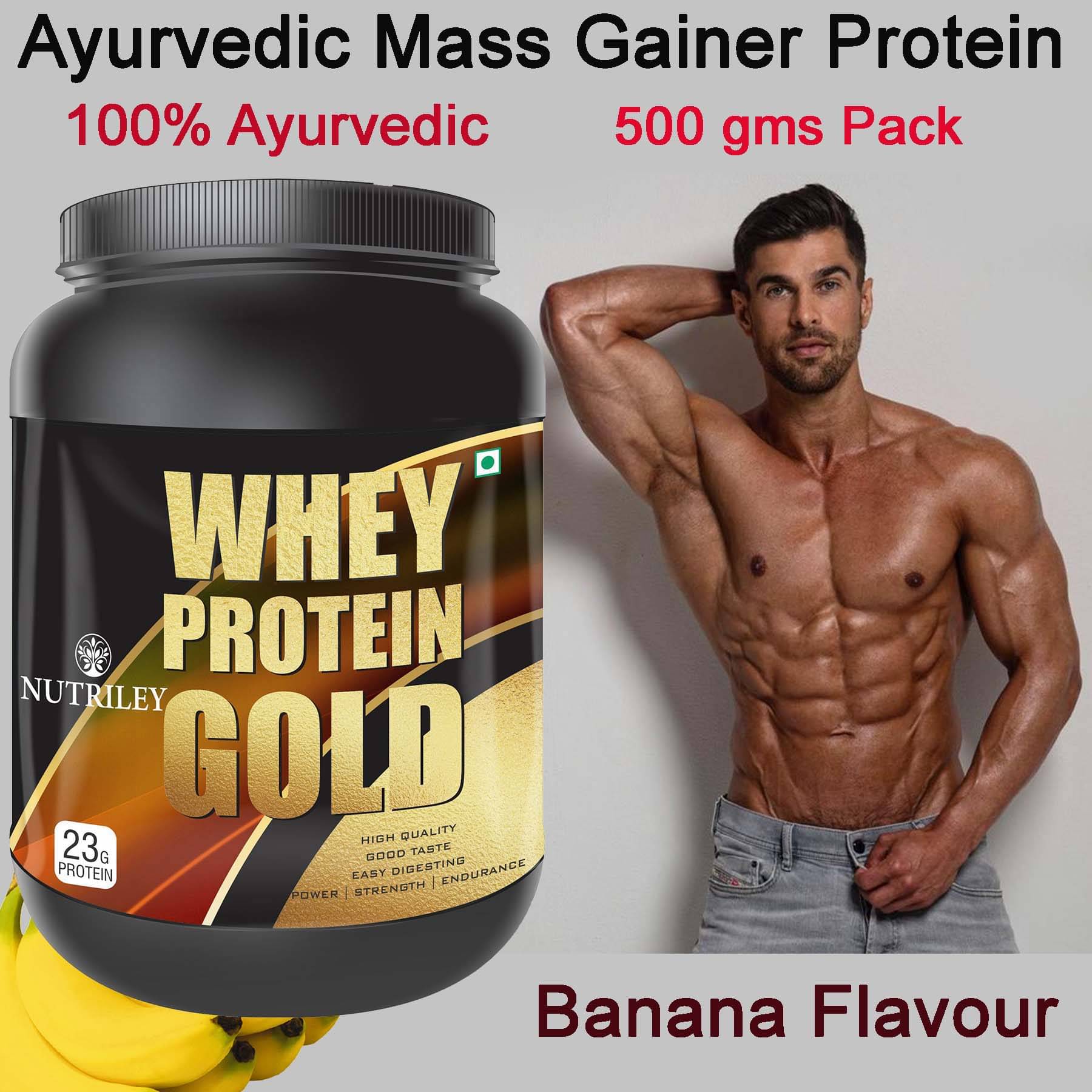     			Nutriley Whey Gold Whey Protein ( 500 gm , Banana - Flavour )