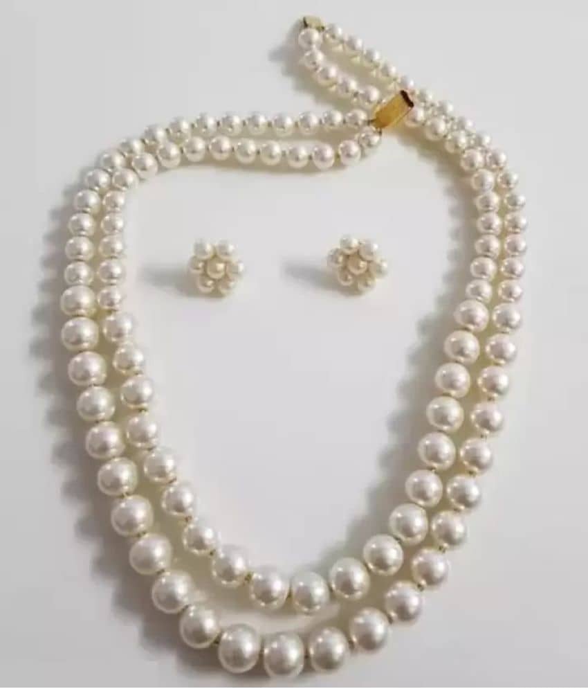 PUJVI White Alloy Necklace Set ( Pack of 1 )