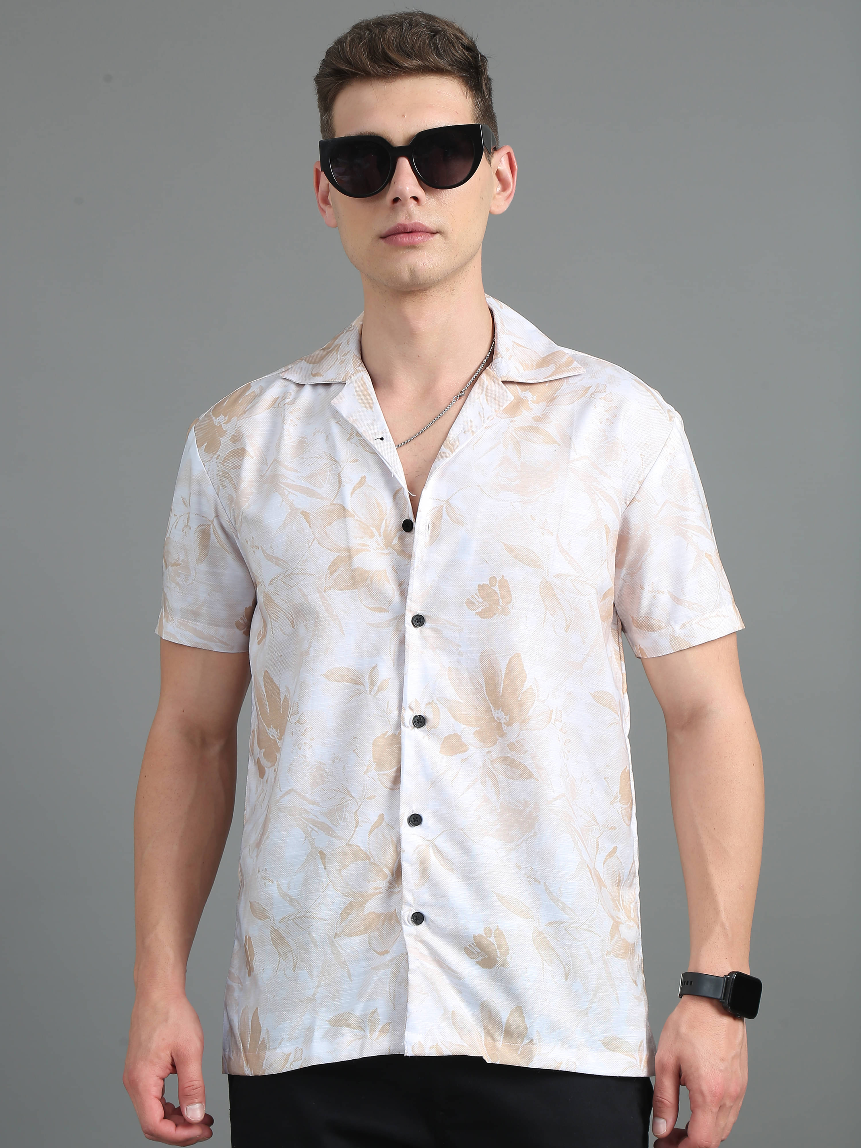 Paul Street Polyester Slim Fit Printed Half Sleeves Men's Casual Shirt - Cream ( Pack of 1 ) Paul Street Polyester Slim Fit Printed Half Sleeves Men's Casual Shirt - Cream ( Pack of 1 )