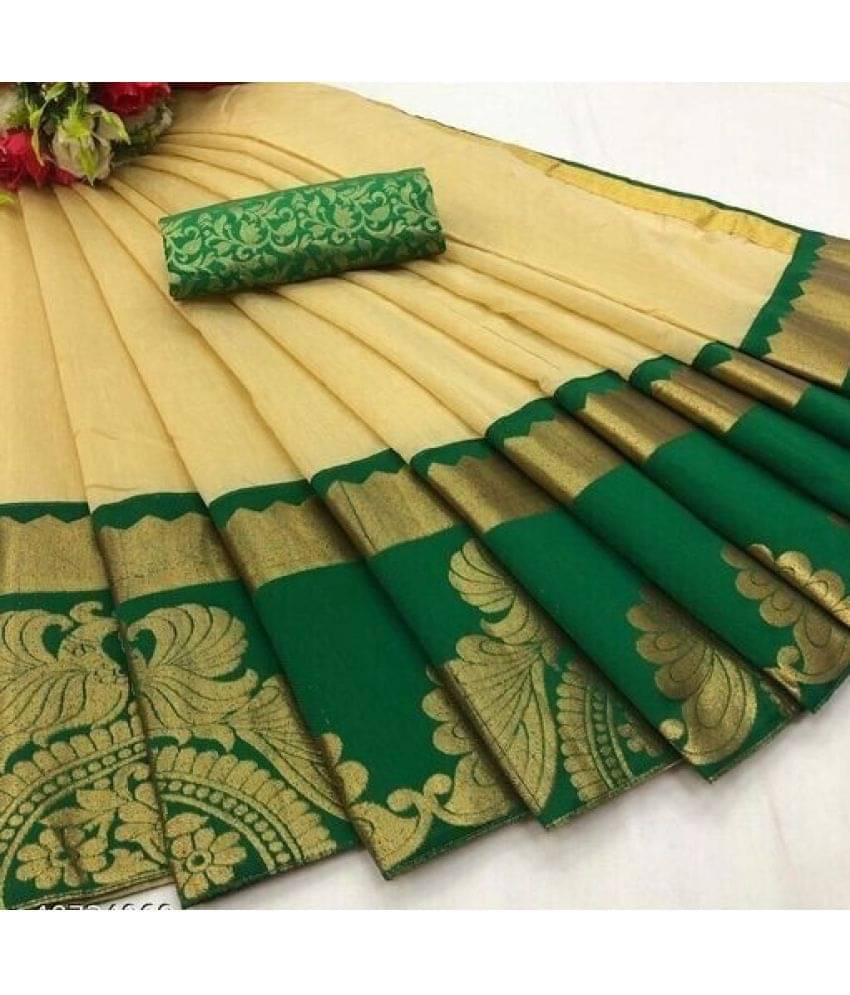 Saadhvi Cotton Silk Applique Saree Without Blouse Piece ( Beige )     			Saadhvi Cotton Silk Applique Saree Without Blouse Piece ( Beige )