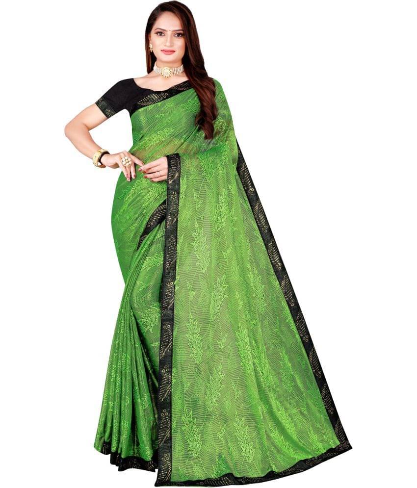 Saadhvi Net Cut Outs Saree With Unstitched Blouse Piece ( Light Green ) Saadhvi Net Cut Outs Saree With Unstitched Blouse Piece ( Light Green )