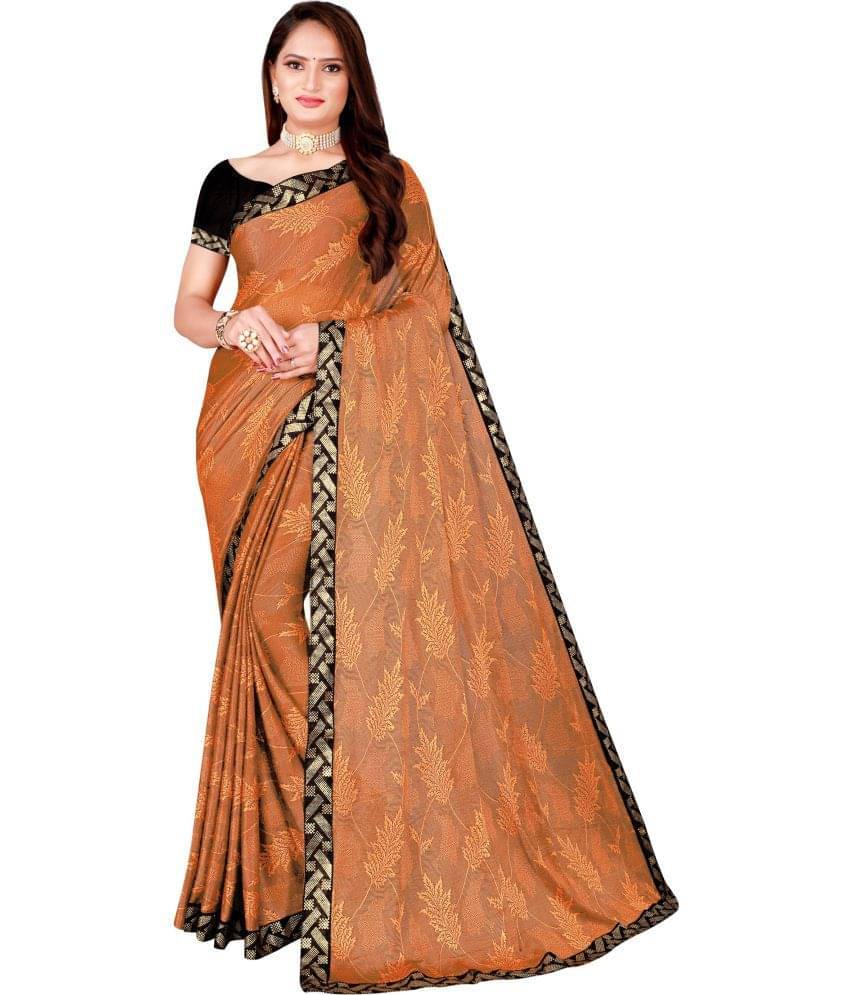 Saadhvi Net Cut Outs Saree With Unstitched Blouse Piece ( Orange ) Saadhvi Net Cut Outs Saree With Unstitched Blouse Piece ( Orange )