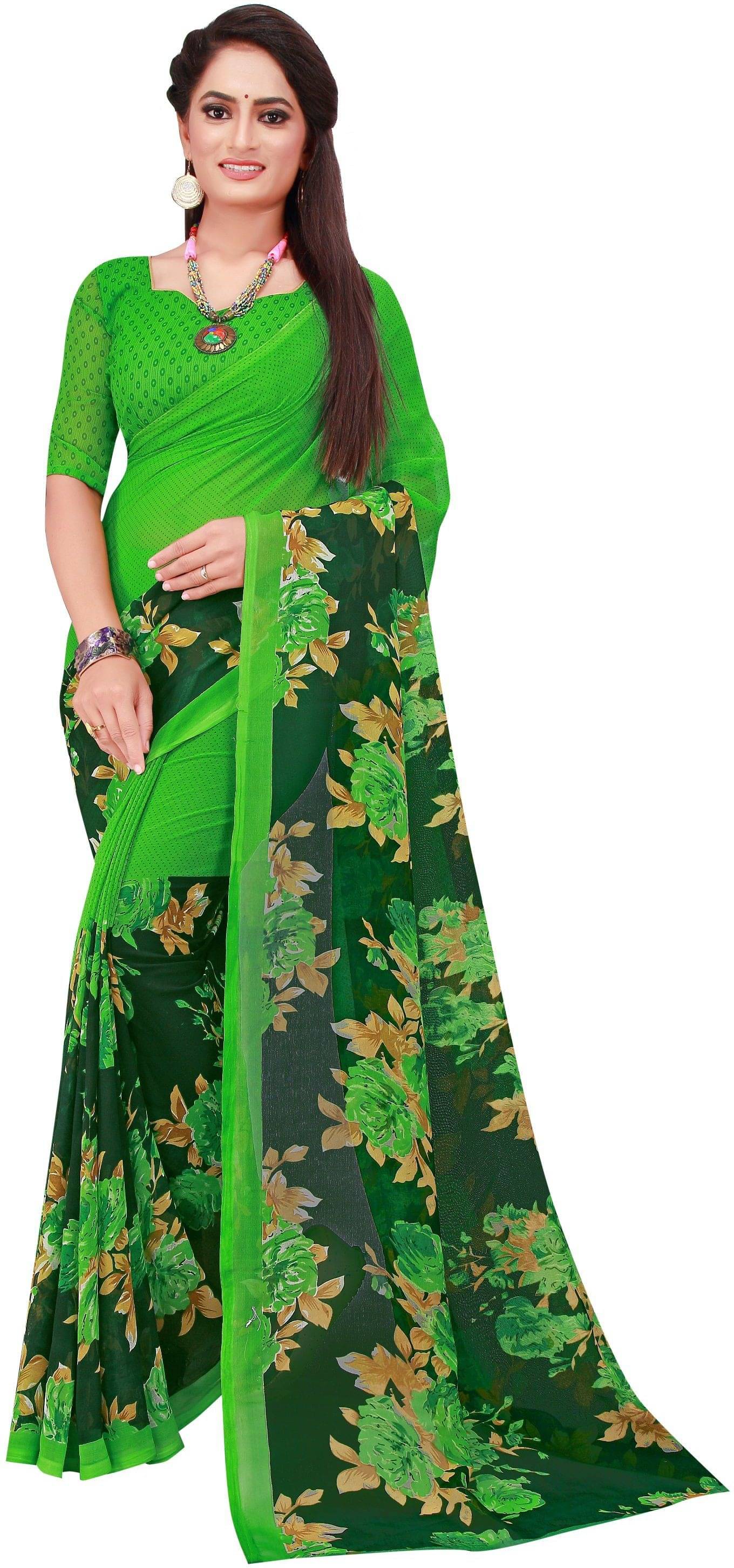 Saadhvi Net Cut Outs Saree With Unstitched Blouse Piece ( Green ) Saadhvi Net Cut Outs Saree With Unstitched Blouse Piece ( Green )
