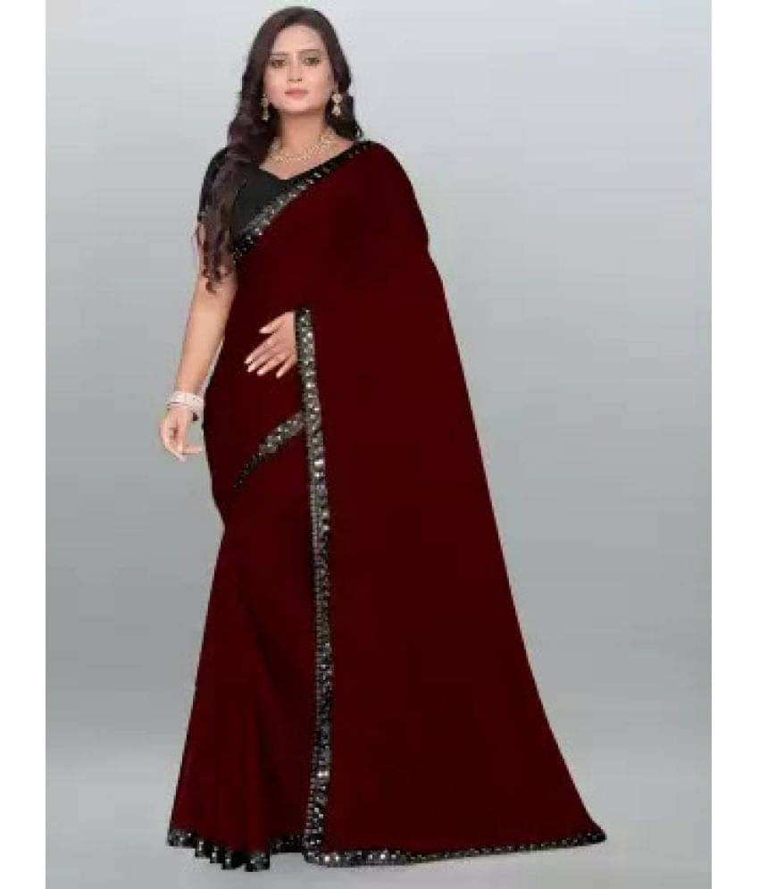 Saadhvi Net Cut Outs Saree With Unstitched Blouse Piece ( Brown ) Saadhvi Net Cut Outs Saree With Unstitched Blouse Piece ( Brown )