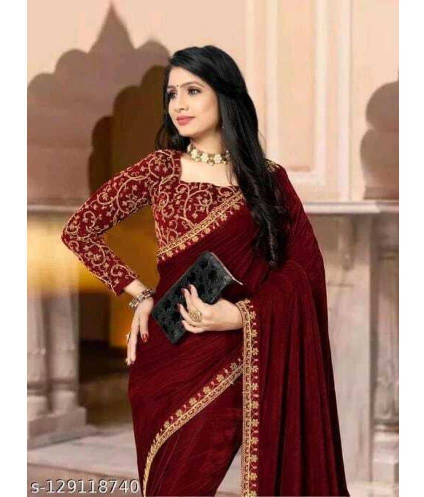 Saadhvi Net Cut Outs Saree With Unstitched Blouse Piece ( Blue ) - Sarees | Buy online on ZillyBuy