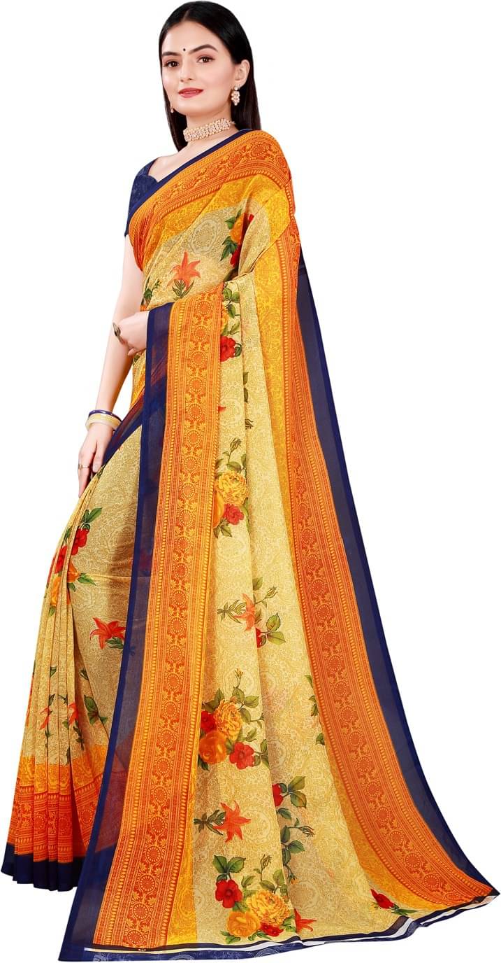Saadhvi Net Cut Outs Saree With Unstitched Blouse Piece ( Multicolor ) Saadhvi Net Cut Outs Saree With Unstitched Blouse Piece ( Multicolor )