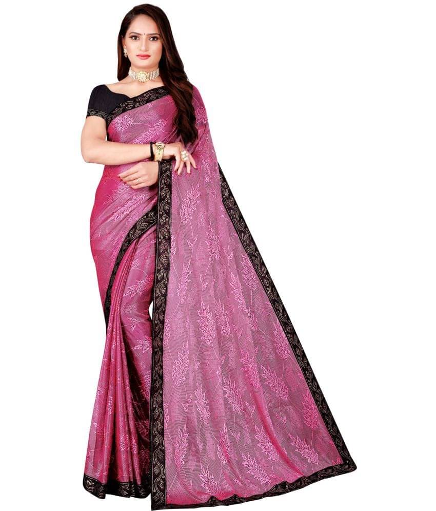 Saadhvi Net Cut Outs Saree With Unstitched Blouse Piece ( Pink ) Saadhvi Net Cut Outs Saree With Unstitched Blouse Piece ( Pink )