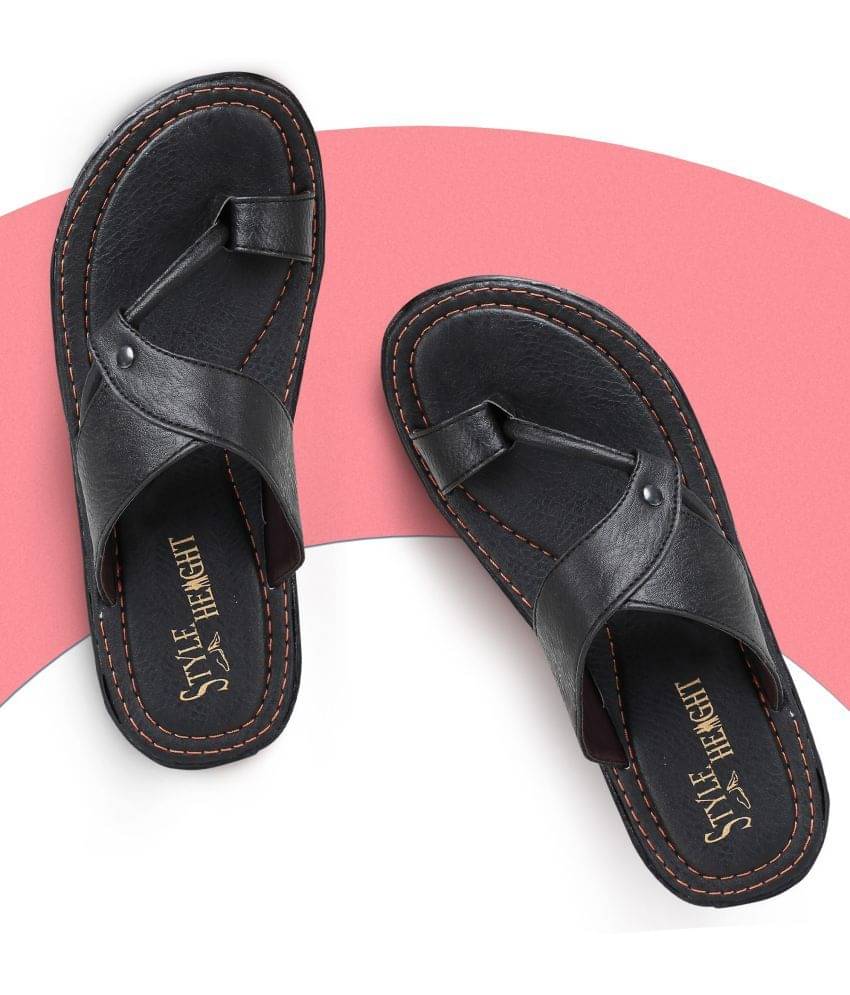     			Style Height Black Men's Leather Slipper