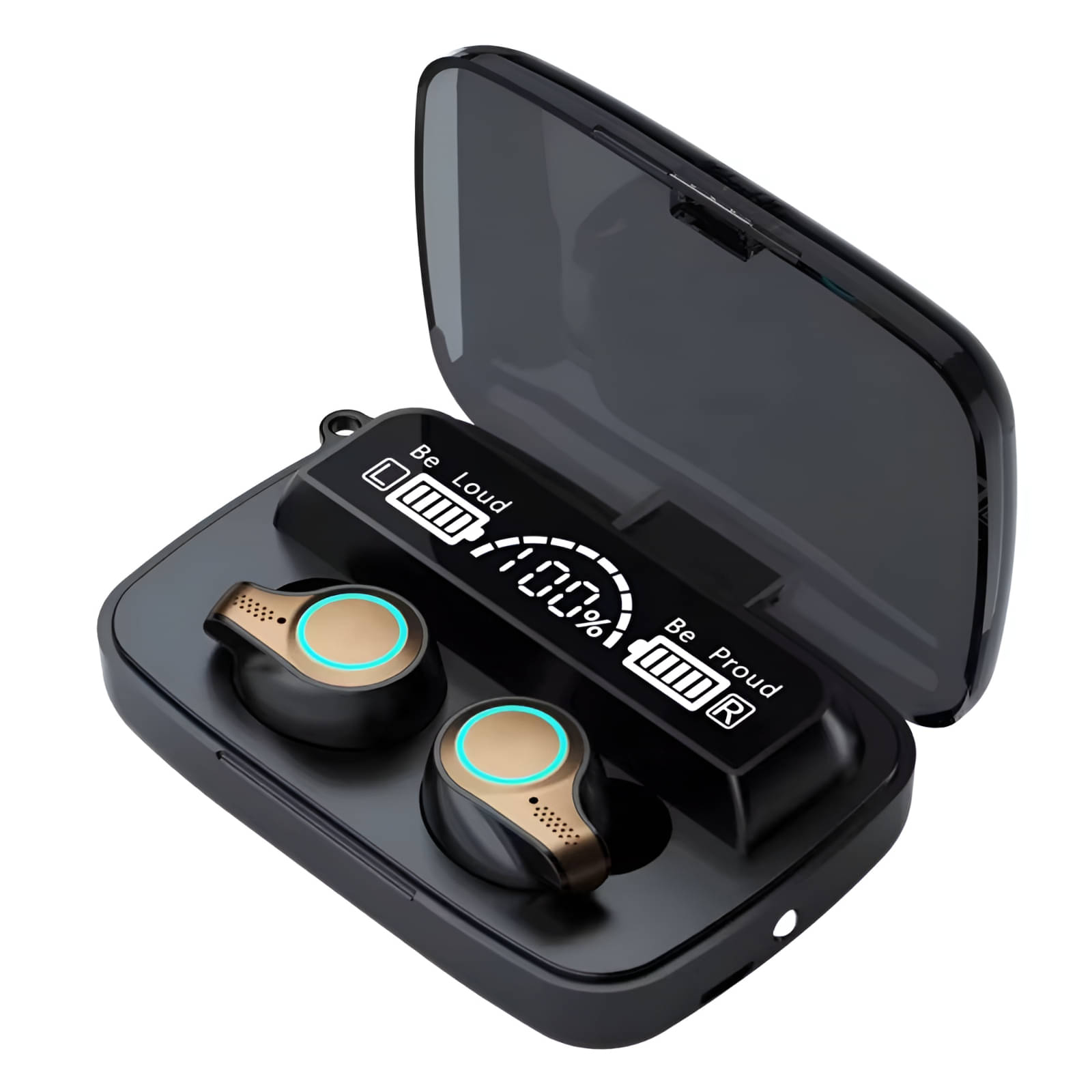     			VERONIC M18 Bluetooth True Wireless (TWS) In Ear 30 Hours Playback Fast charging,Powerfull bass IPX4(Splash & Sweat Proof) Black