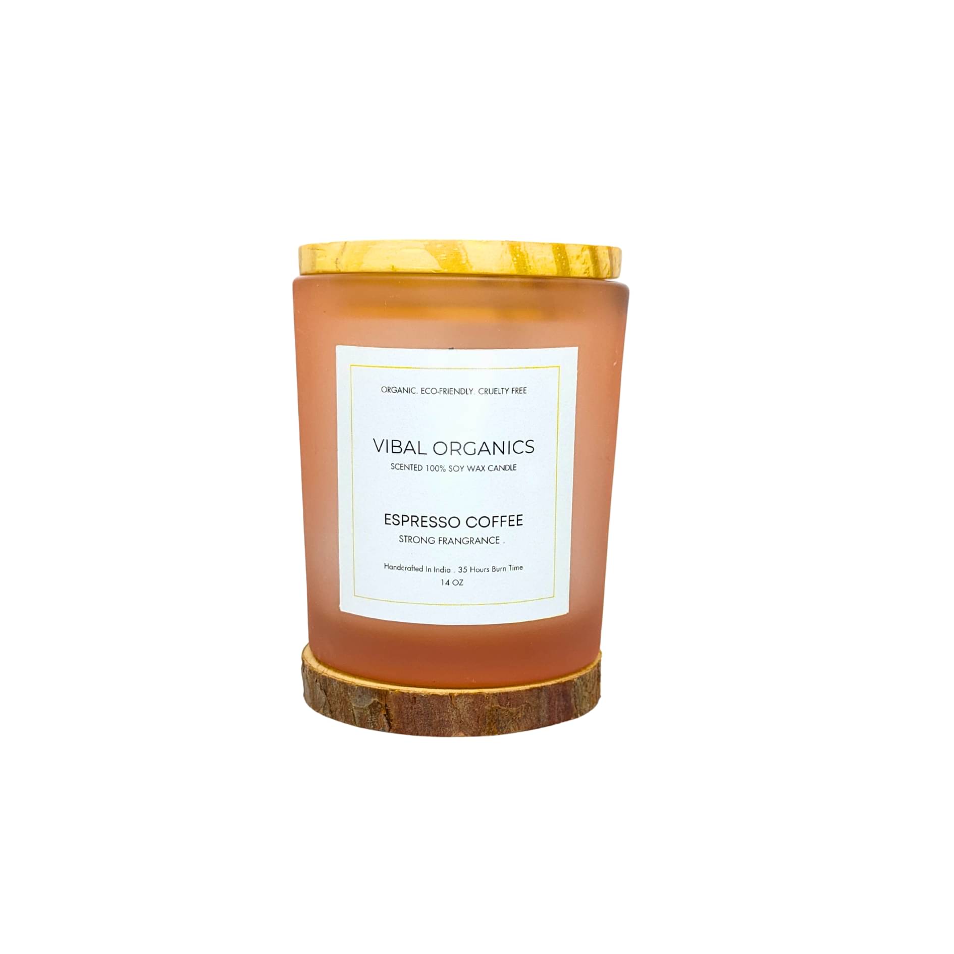     			Vibal Organics Brown Jar Candle 10 cm ( Pack of 1 )