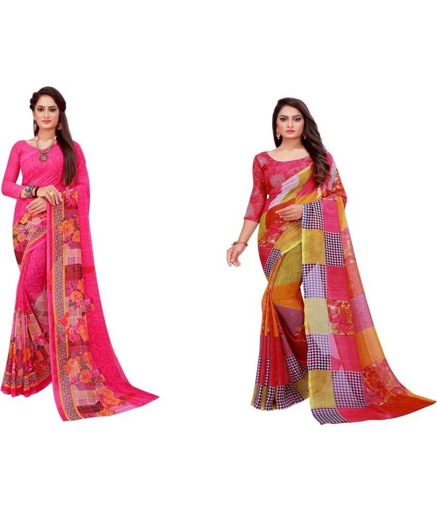 Vkaran Cotton Silk Printed Saree With Unstitched Blouse Piece ( Multicolor ) Vkaran Cotton Silk Printed Saree With Unstitched Blouse Piece ( Multicolor )