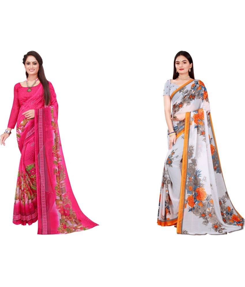 Vkaran Cotton Silk Printed Saree With Unstitched Blouse Piece ( Multicolor ) Vkaran Cotton Silk Printed Saree With Unstitched Blouse Piece ( Multicolor )