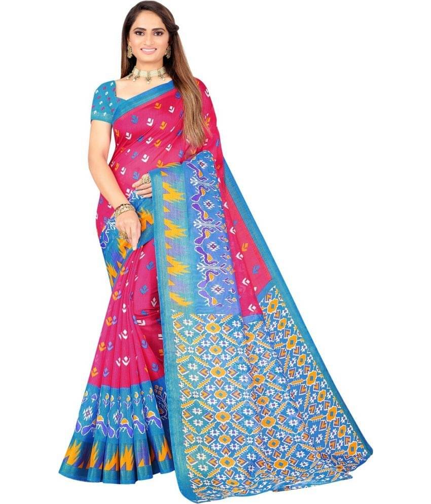     			Vkaran Net Cut Outs Saree With Unstitched Blouse Piece ( Orange )