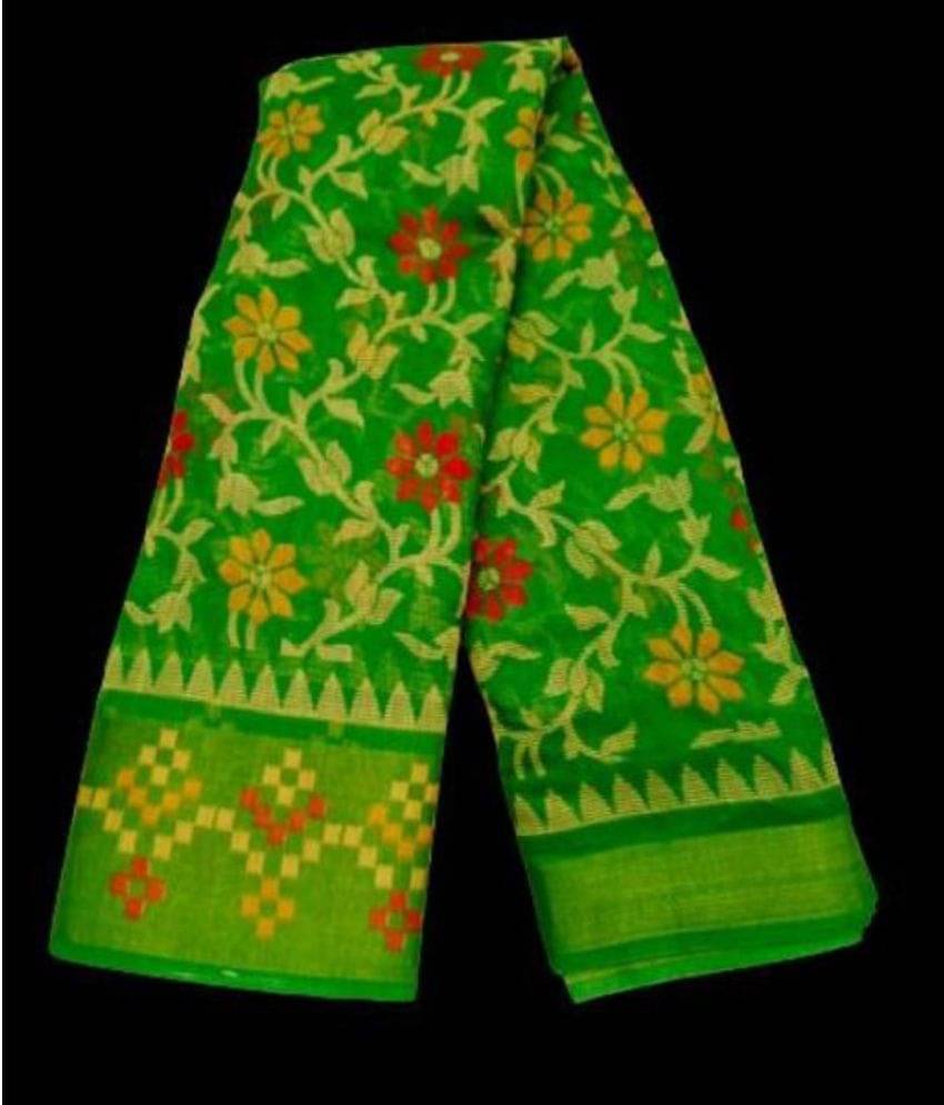 Vkaran Net Cut Outs Saree With Unstitched Blouse Piece ( Green ) Vkaran Net Cut Outs Saree With Unstitched Blouse Piece ( Green )