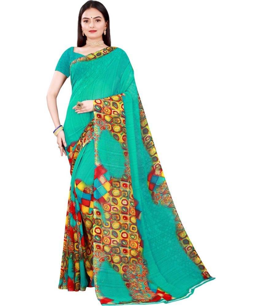 Vkaran Net Cut Outs Saree With Unstitched Blouse Piece ( Rama ) Vkaran Net Cut Outs Saree With Unstitched Blouse Piece ( Rama )