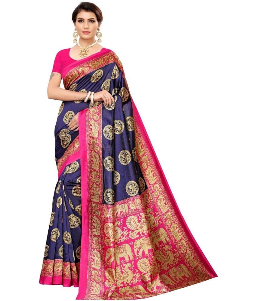 Vkaran Net Cut Outs Saree With Unstitched Blouse Piece ( Navy Blue ) Vkaran Net Cut Outs Saree With Unstitched Blouse Piece ( Navy Blue )