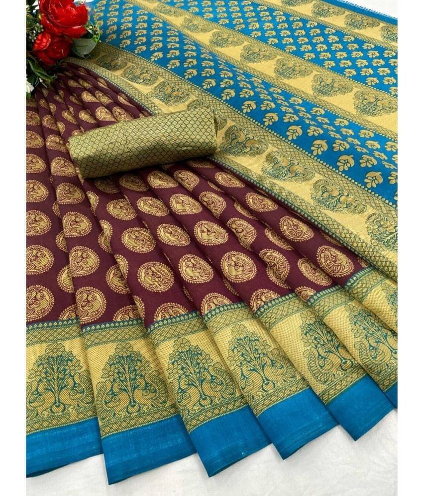     			Vkaran Net Cut Outs Saree With Unstitched Blouse Piece ( Green )